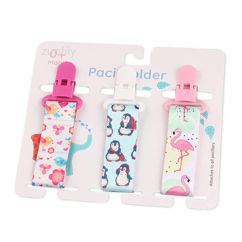 Baby Pacifier Clip Set – 3 Pieces Polyester Clips, 26 cm Length
