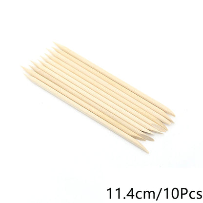 FUMOSIK Orange Wood Cuticle Pusher Combo – Natural Wooden Double-Ended Cuticle Remover Sticks