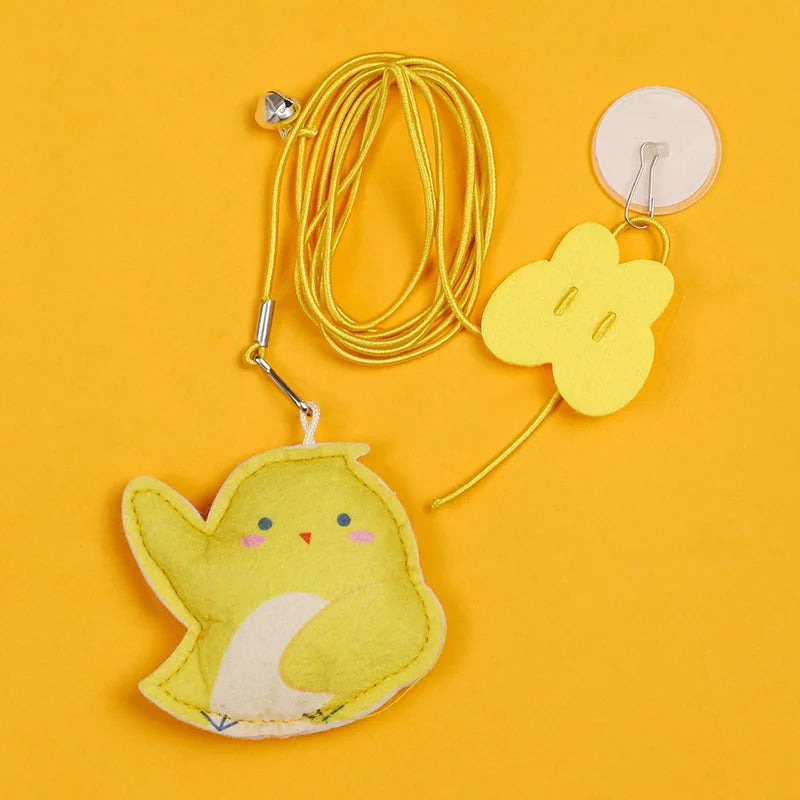 Interactive Hanging Cat Toy – Feather & Bell Teaser on Elastic Rope – 1.8m Adjustable Length