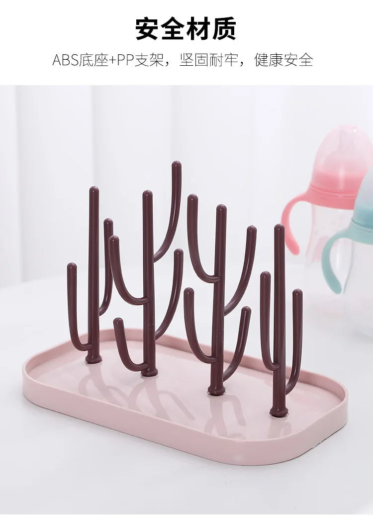Baby Bottle Drying Rack – Removable ABS & PP Dry Sanitation Rack – Blue, Pink, Beige