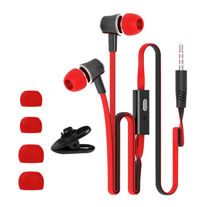 3.5mm Wired In-Ear Headphones with Microphone – Stereo Sound, Flat Tangle-Free Cable, Noise Isolation