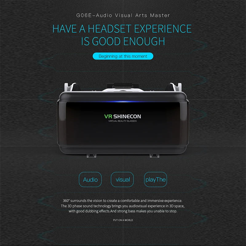 Virtual Reality Headset with Wireless Bluetooth Controller – 3D VR Glasses for Smartphones (4.7–6.1")