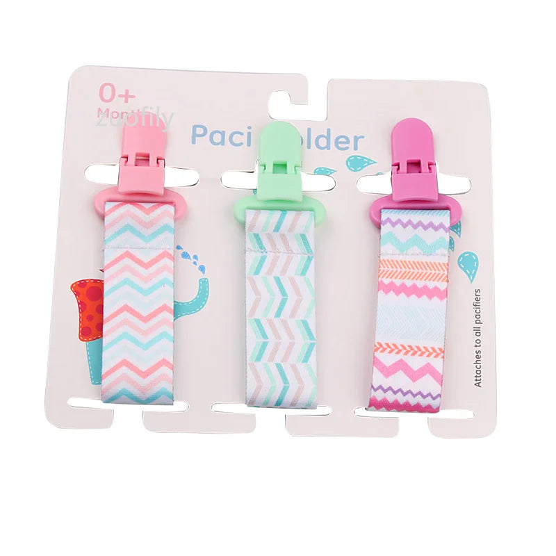 Baby Pacifier Clip Set – 3 Pieces Polyester Clips, 26 cm Length