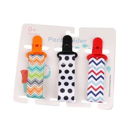 Baby Pacifier Clip Set – 3 Pieces Polyester Clips, 26 cm Length