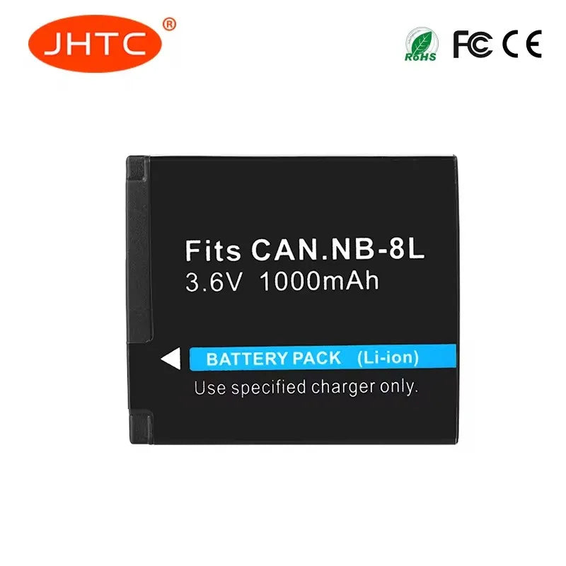 Rechargeable NB-8L Type Battery – 1000mAh 3.6V for Compact Digital Cameras