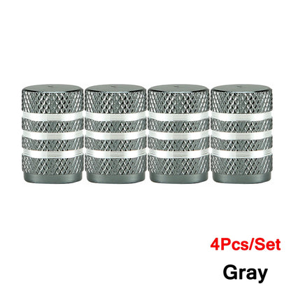 Aluminium Wheel Air Valve Covers – 4pcs Set with O-Ring Seal, Multi-Color