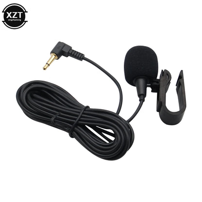 3.5mm External Car Microphone – Wired Condenser Mic with Clip for Bluetooth Head Units