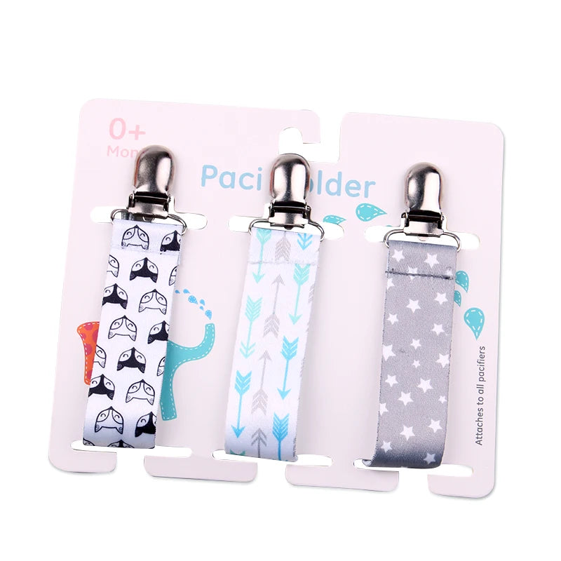 Baby Pacifier Clip Set – 3 Pieces Polyester Clips, 26 cm Length
