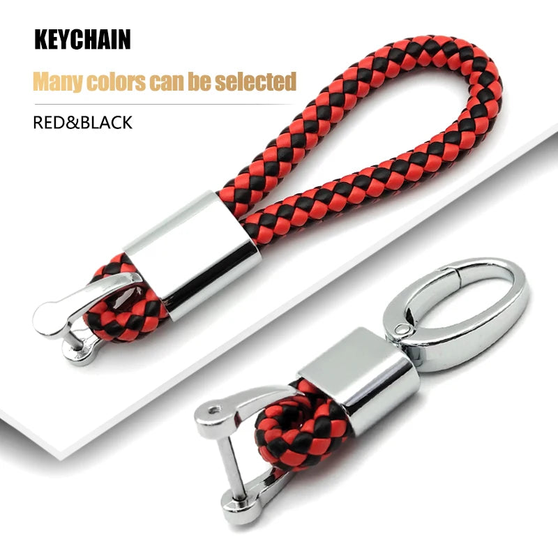 Fashion Retro Leather and Zinc Alloy Keychain – Handwoven Charm for Women