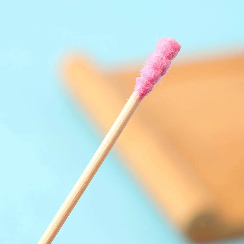 100pcs Pink Cotton Swabs – Micro Disposable Soft Cotton Cleaning Sticks, 7.5cm / 10cm