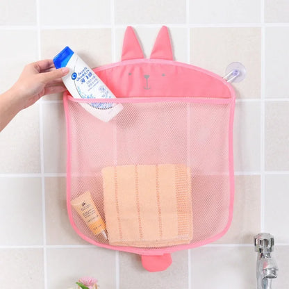 Baby Bath Toys Organizer – Mesh Net Storage with Toothbrush Holder – 39×35 cm