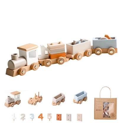 Wooden Train Set - Educational Toy