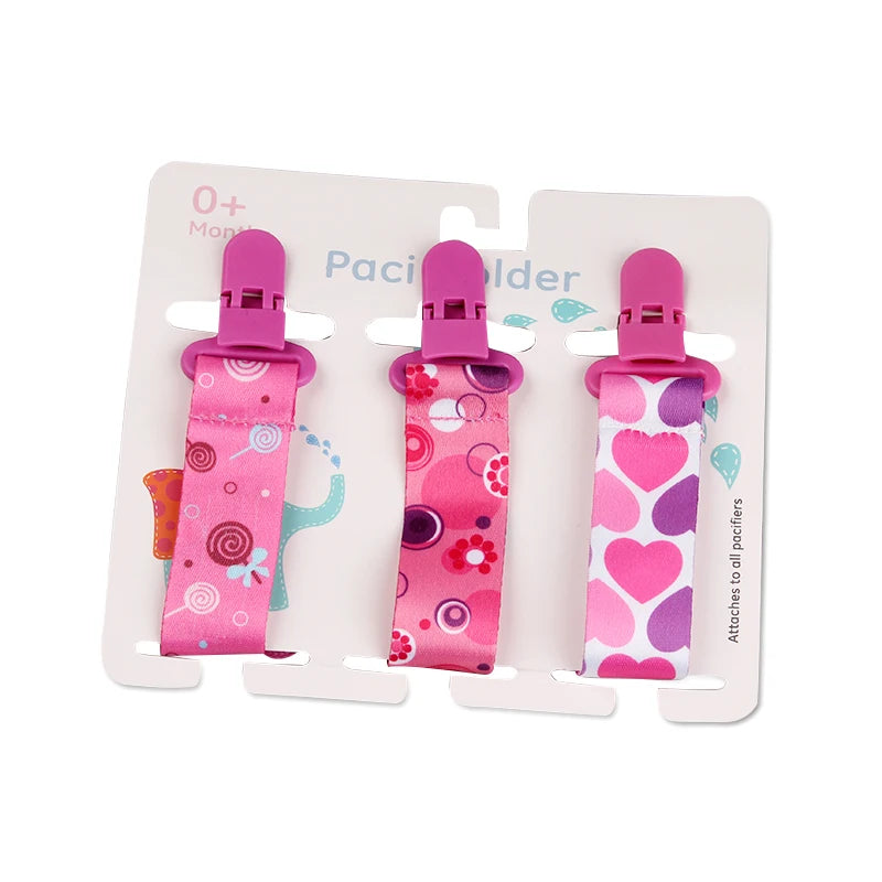 Baby Pacifier Clip Set – 3 Pieces Polyester Clips, 26 cm Length