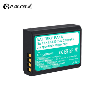 Rechargeable Camera Battery – LP-E10 Type, 7.4V 2200mAh, Compatible with Canon EOS DSLR Models