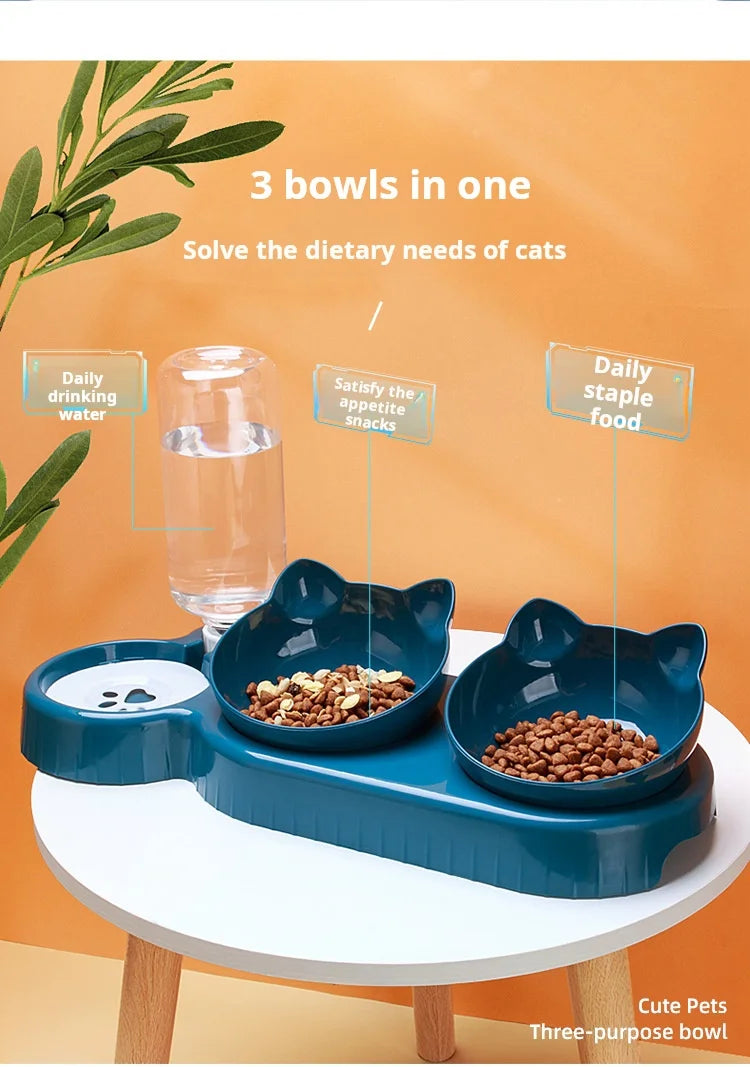 Rounded Plastic Cat Water Dispenser – Easy-Use Pet Drinking Fountain