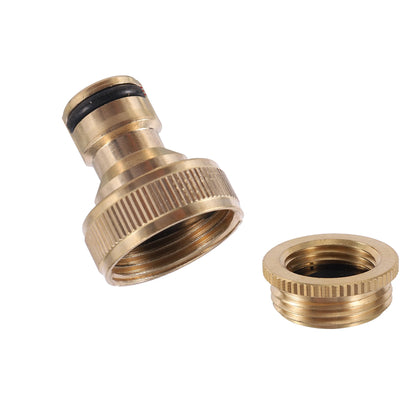 Brass Nipple Quick Connector – 1/2" to 3/4" Threaded Tap Adapter for Garden Hose & Washing Equipment