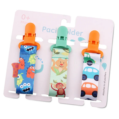 Baby Pacifier Clip Set – 3 Pieces Polyester Clips, 26 cm Length