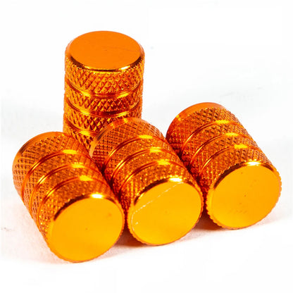 Aluminium Wheel Air Valve Covers – 4pcs Set with O-Ring Seal, Multi-Color