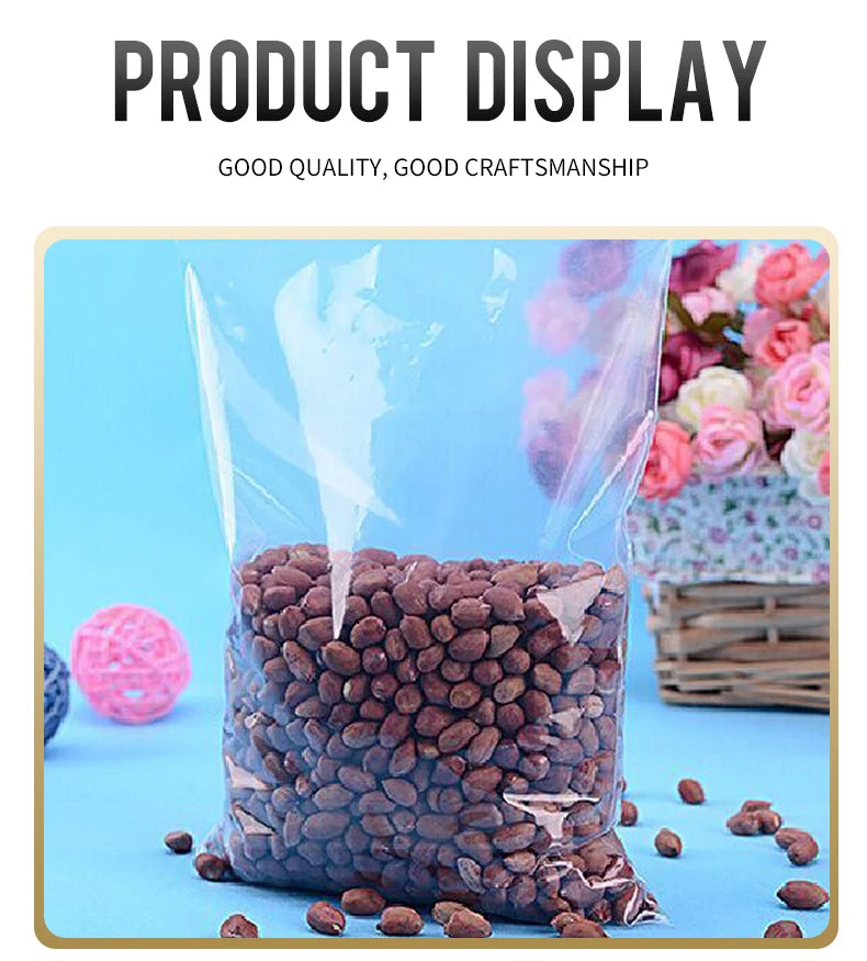 200ml Reusable Plastic Food Storage Bags – Square, Foldable, Eco-Friendly