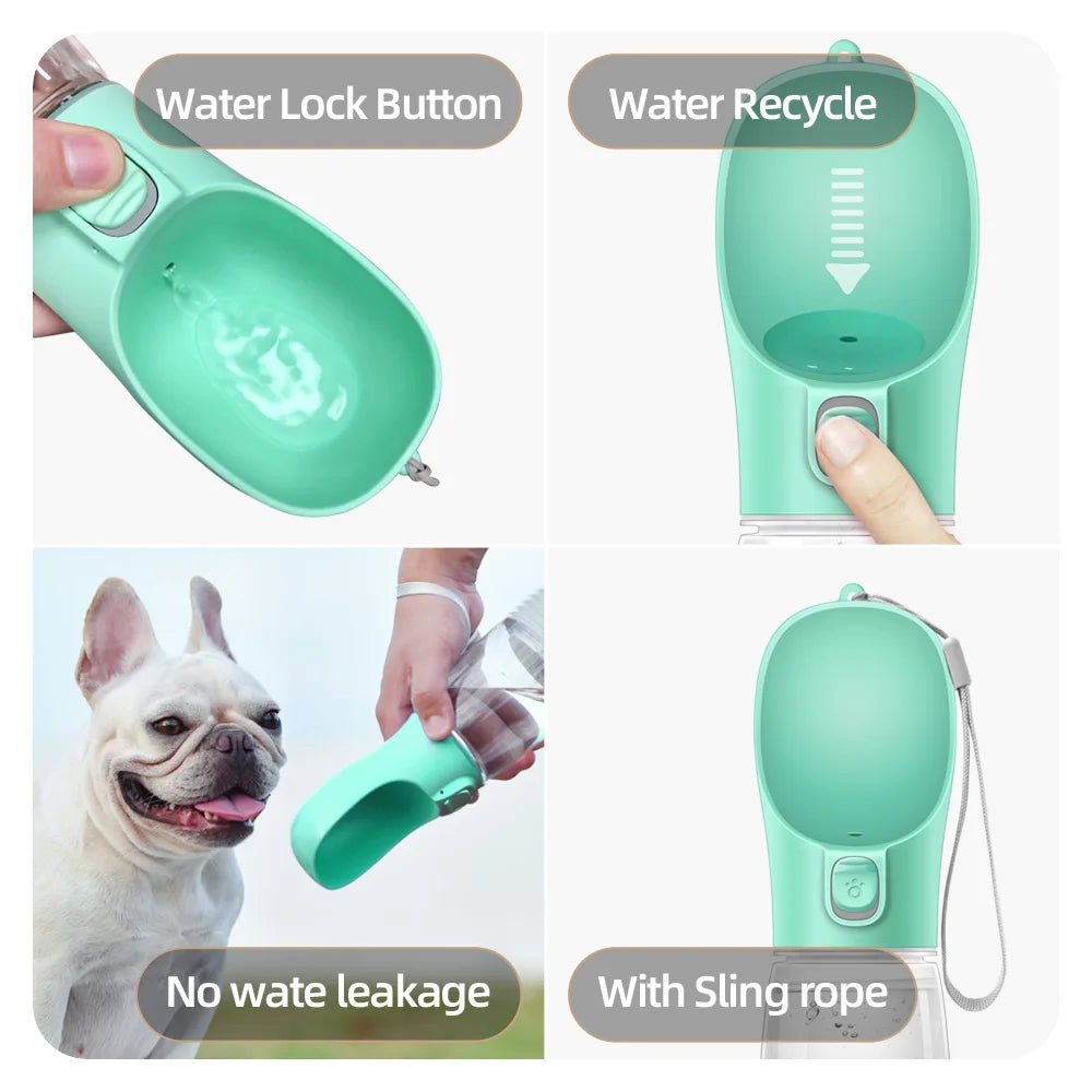 Portable Dog Water Bottle – Eco-Friendly PC Plastic Pet Water Dispenser with Lanyard – 300ml, 350ml, 550ml