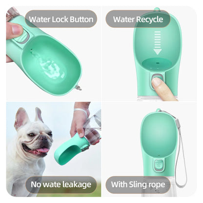 Portable Dog Water Bottle – Eco-Friendly PC Plastic Pet Water Dispenser with Lanyard – 300ml, 350ml, 550ml