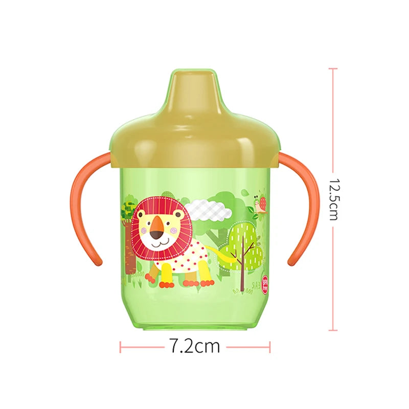 260ml Cartoon Baby Drinking Cup with Handle – Durable PP Plastic, Suitable for Ages 7 Months to 12 Years