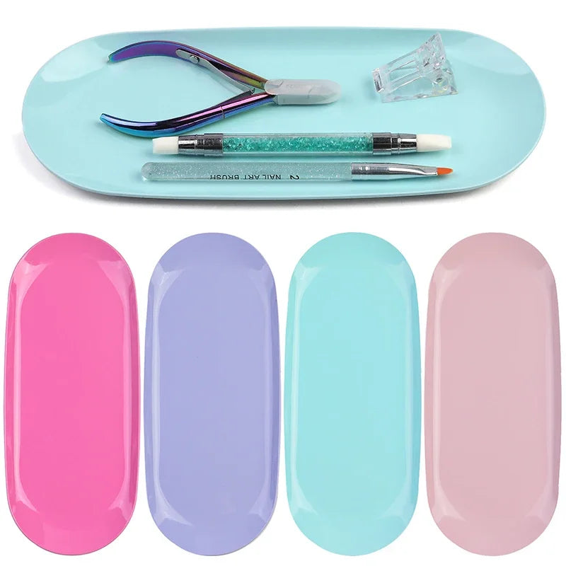 Stainless Steel Nail Art Storage Tray – Durable Cosmetic Manicure Tool