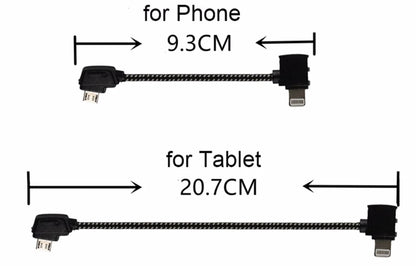 Drone Remote Control Data Cable – Type-C, Micro USB, Lightning – 15cm & 30cm for Mobile/Tablet Connection