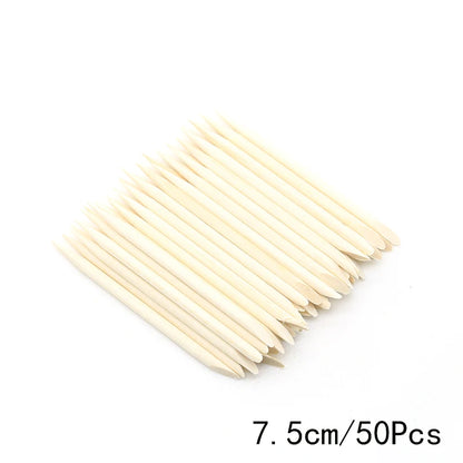 FUMOSIK Orange Wood Cuticle Pusher Combo – Natural Wooden Double-Ended Cuticle Remover Sticks