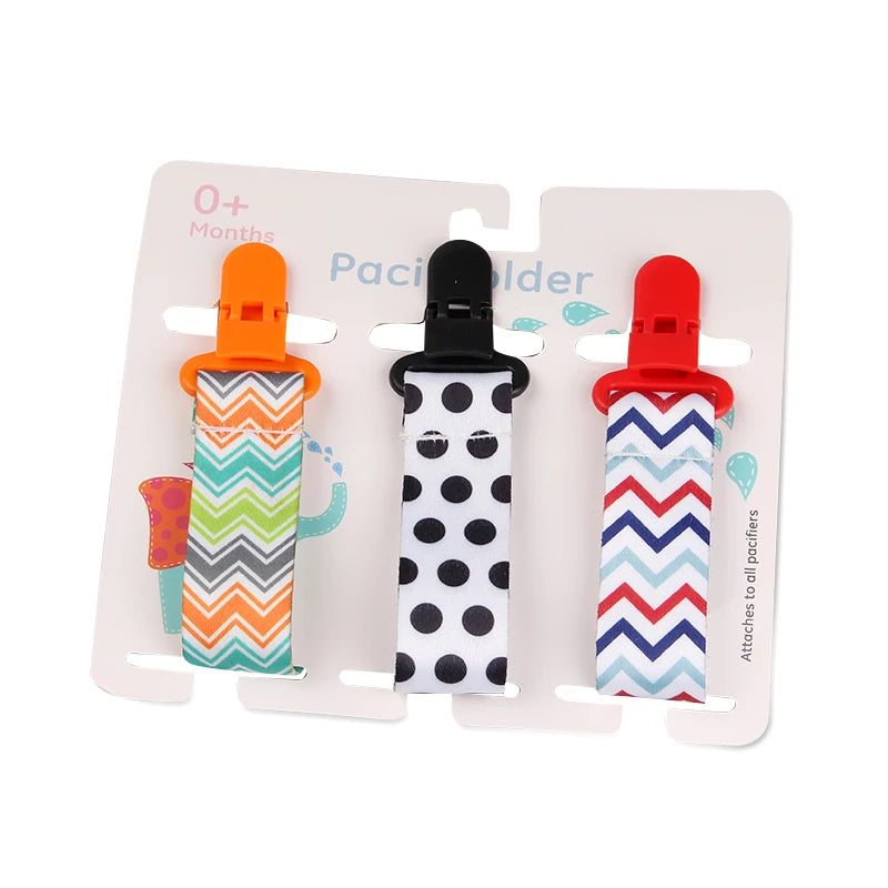Baby Pacifier Clip Set – 3 Pieces Polyester Clips, 26 cm Length