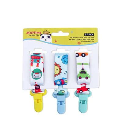 Baby Pacifier Clip Set – 3 Pieces Polyester Clips, 26 cm Length