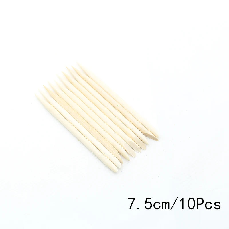 FUMOSIK Orange Wood Cuticle Pusher Combo – Natural Wooden Double-Ended Cuticle Remover Sticks