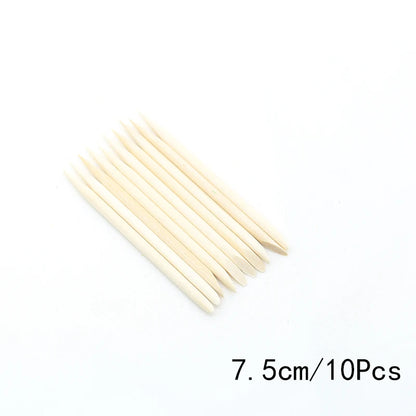 FUMOSIK Orange Wood Cuticle Pusher Combo – Natural Wooden Double-Ended Cuticle Remover Sticks