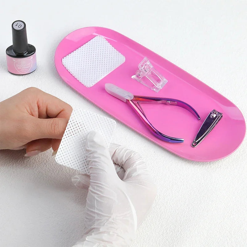 Stainless Steel Nail Art Storage Tray – Durable Cosmetic Manicure Tool