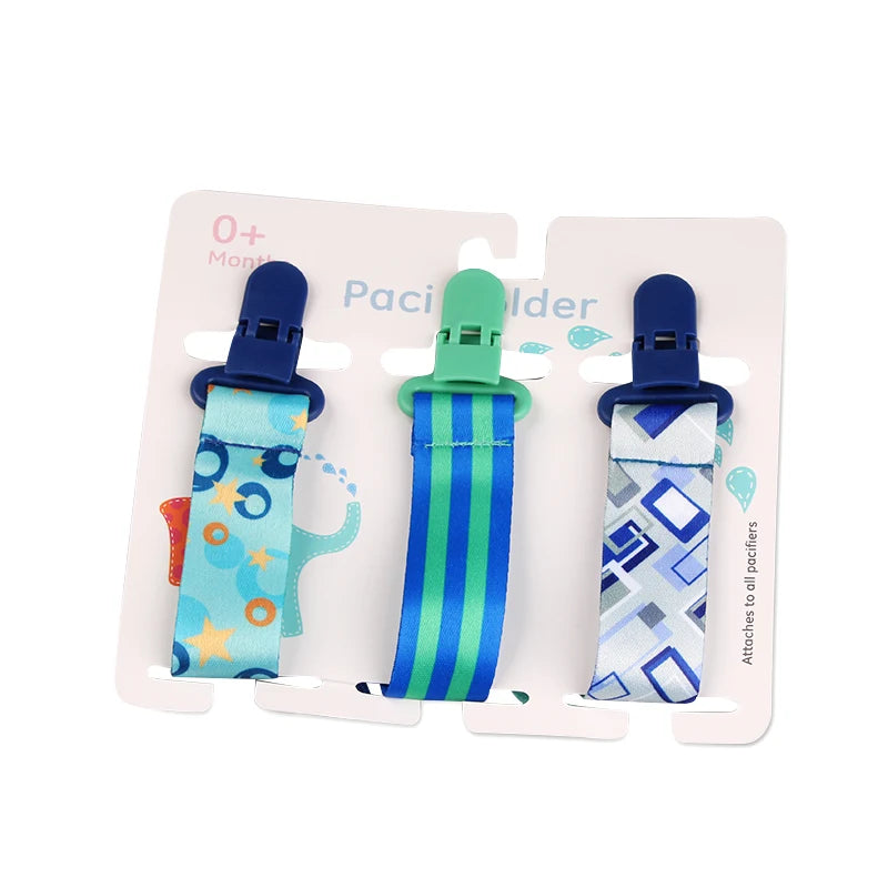Baby Pacifier Clip Set – 3 Pieces Polyester Clips, 26 cm Length