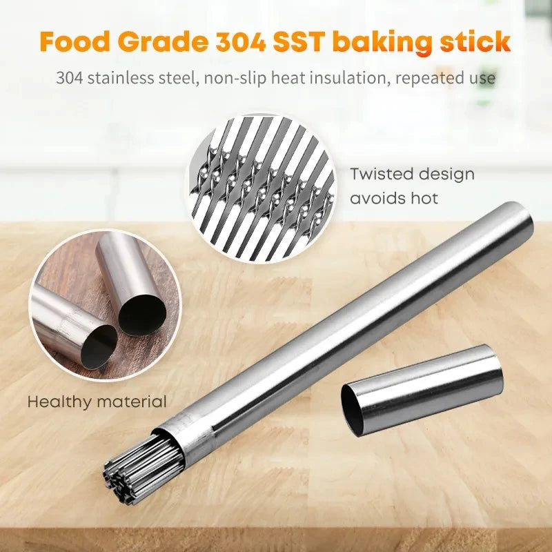 15-Pack Stainless Steel BBQ Skewers – 35cm Flat Reusable Grill Sticks for Meat, Vegetables, Camping