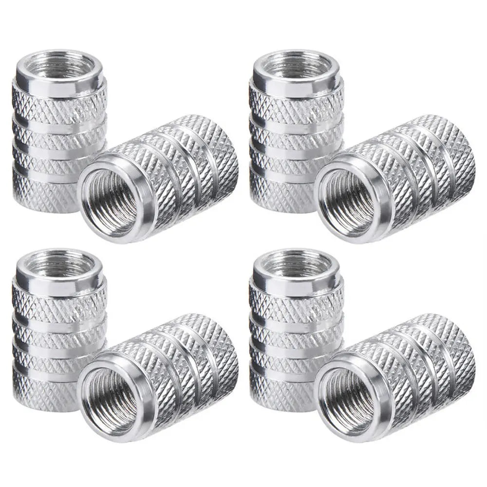 Aluminium Wheel Air Valve Covers – 4pcs Set with O-Ring Seal, Multi-Color