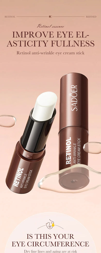 SADOER Retinol Eye Cream Stick – Anti-Dark Circles, Moisturizing & Firming – Under Eye Care
