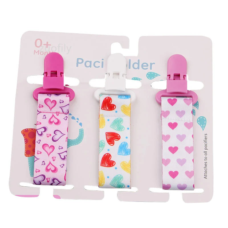 Baby Pacifier Clip Set – 3 Pieces Polyester Clips, 26 cm Length
