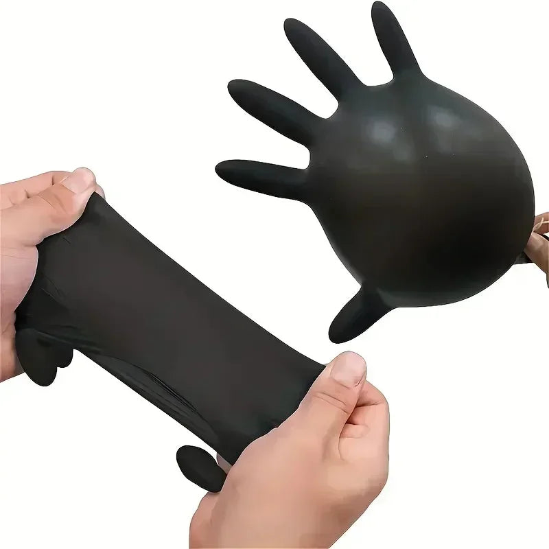 Black Nitrile Disposable Gloves – Powder-Free, Touch Screen Compatible, Waterproof – 100pcs Box