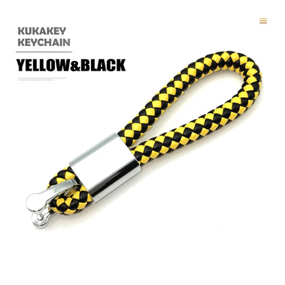 Fashion Retro Leather and Zinc Alloy Keychain – Handwoven Charm for Women