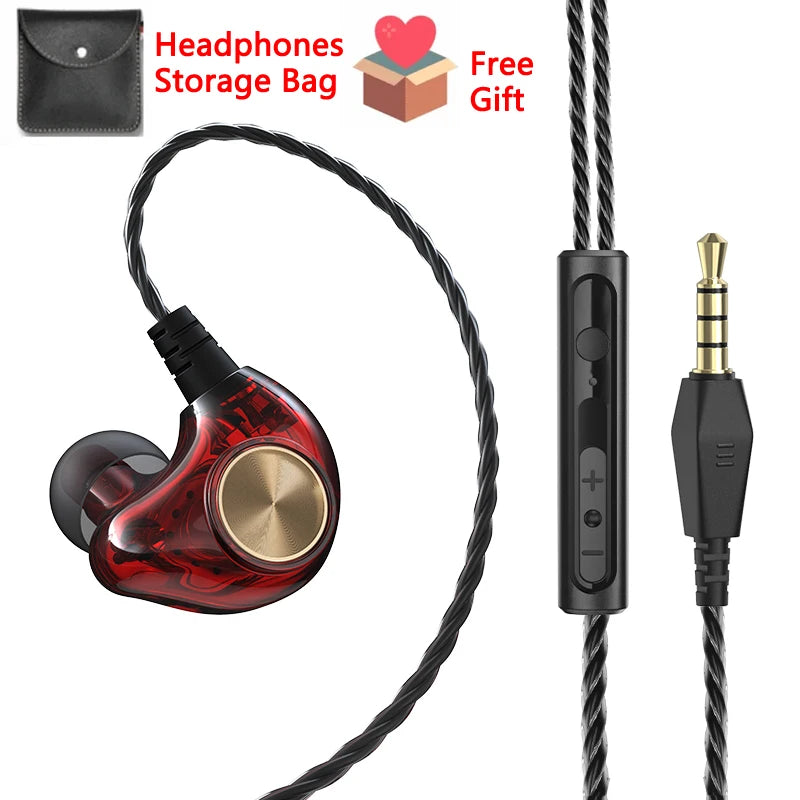 3.5mm Wired In-Ear Headphones with Microphone – Stereo Sound, Flat Tangle-Free Cable, Noise Isolation