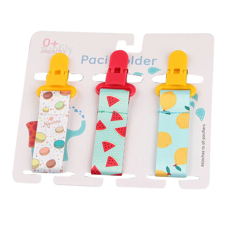 Baby Pacifier Clip Set – 3 Pieces Polyester Clips, 26 cm Length