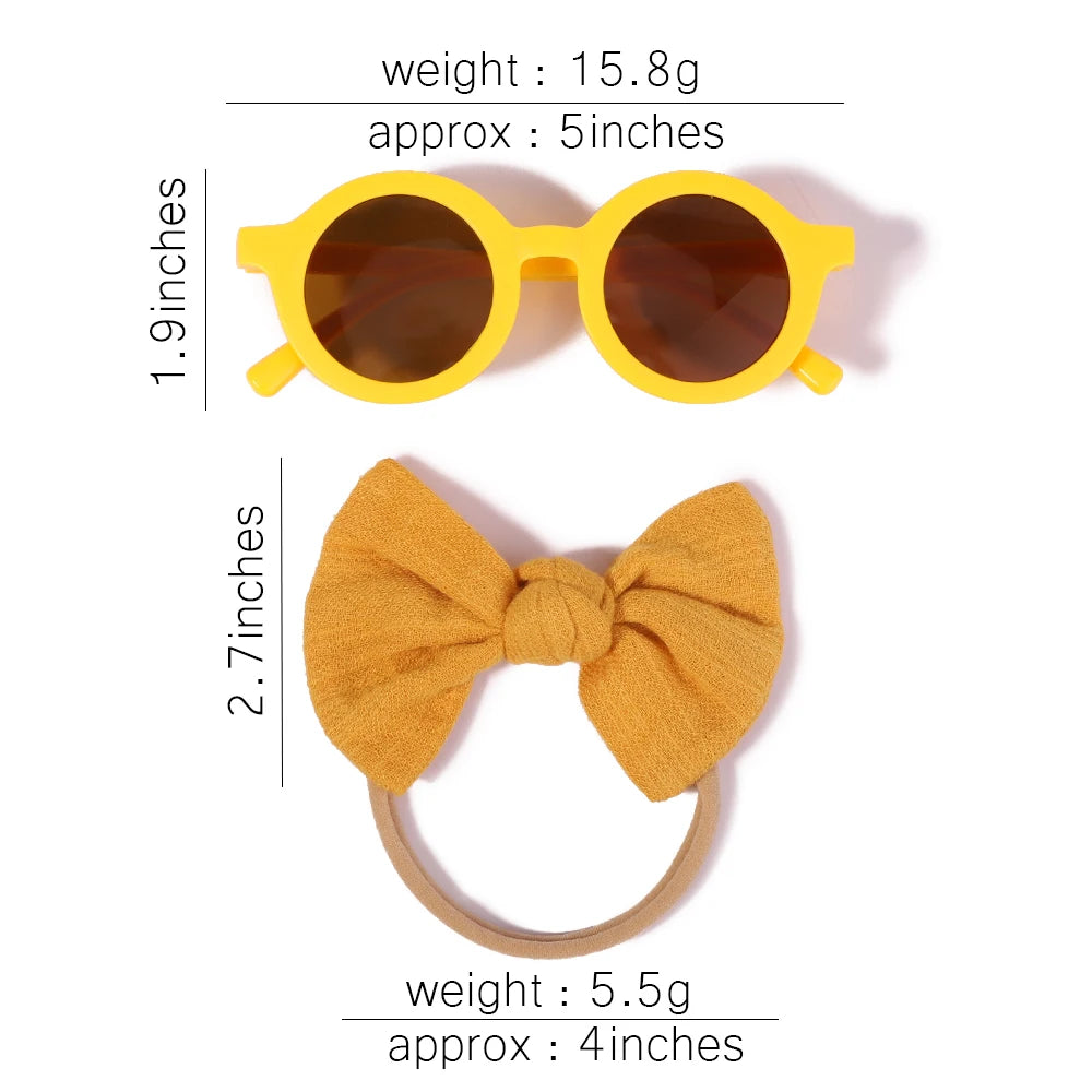 Kids Summer Bows & Sunglasses Set - 2pcs