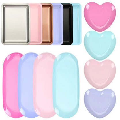 Stainless Steel Nail Art Storage Tray – Durable Cosmetic Manicure Tool