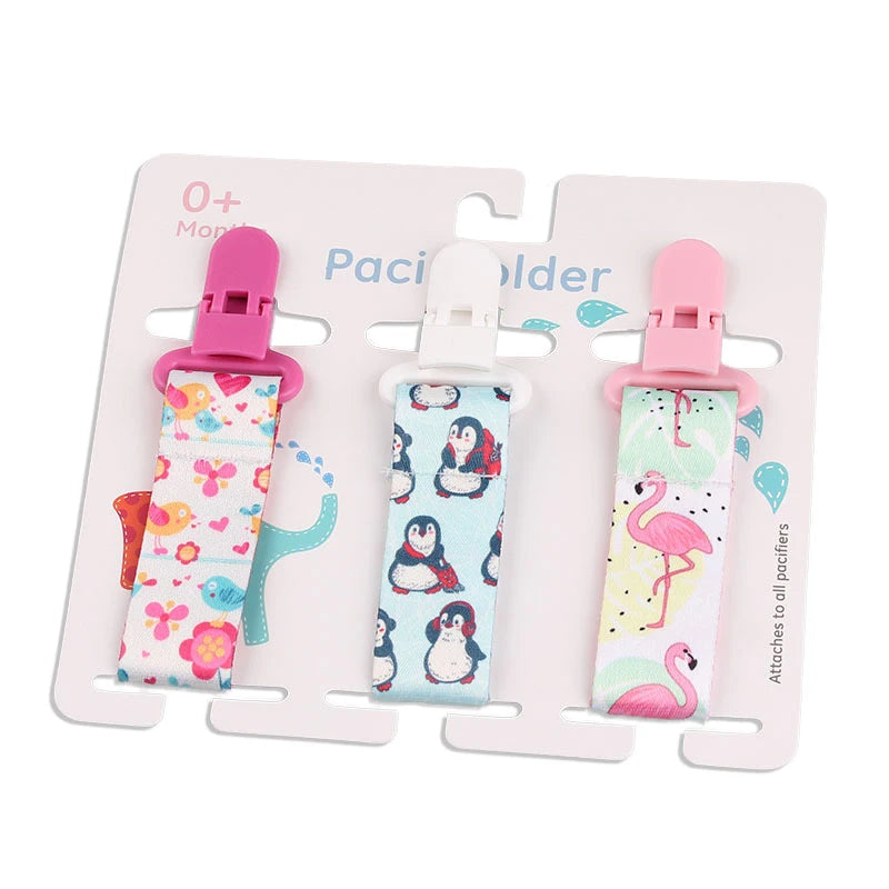 Baby Pacifier Clip Set – 3 Pieces Polyester Clips, 26 cm Length