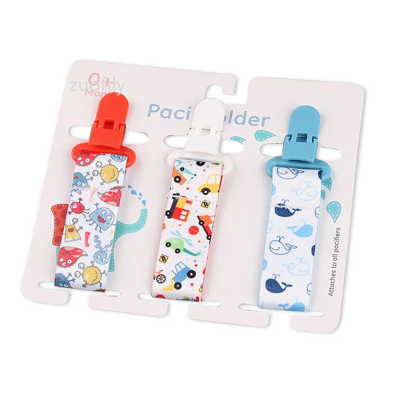 Baby Pacifier Clip Set – 3 Pieces Polyester Clips, 26 cm Length