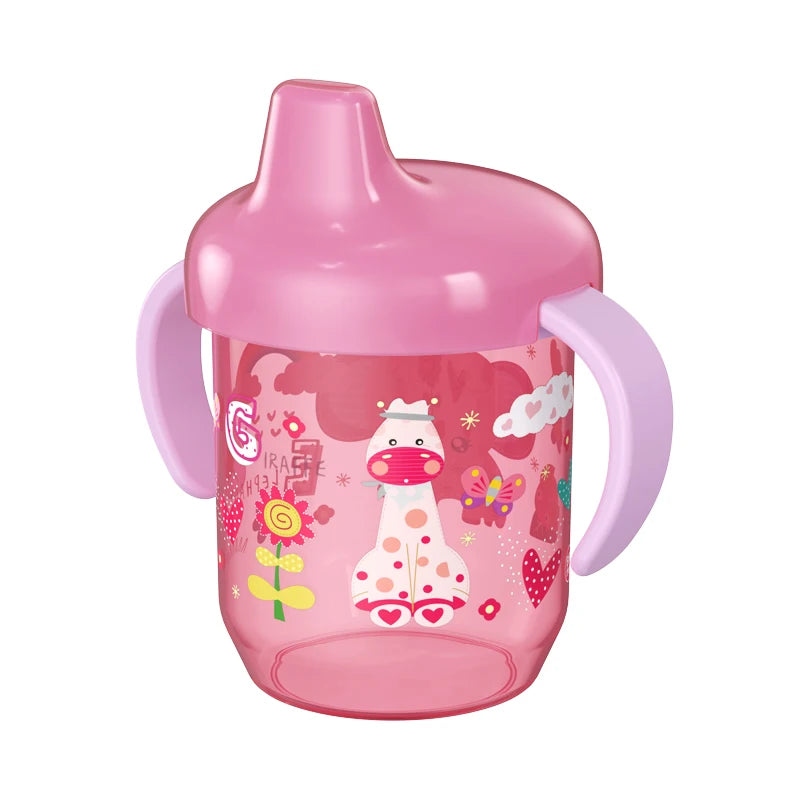 260ml Cartoon Baby Drinking Cup with Handle – Durable PP Plastic, Suitable for Ages 7 Months to 12 Years