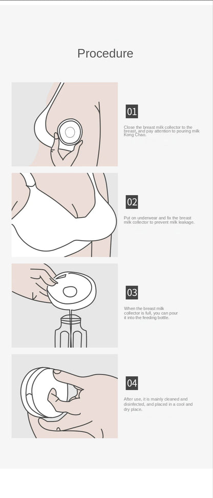 Portable Breast Milk Collector – Silicone Breast Pump Accessory – Maternity to 24 Months