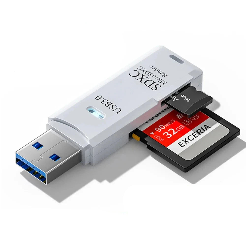 2-in-1 Card Reader - USB 3.0/2.0